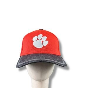 New Era 39Thirty Clemson Tigers Embroidered Logo Orange Stretch Fit Hat M/L EUC